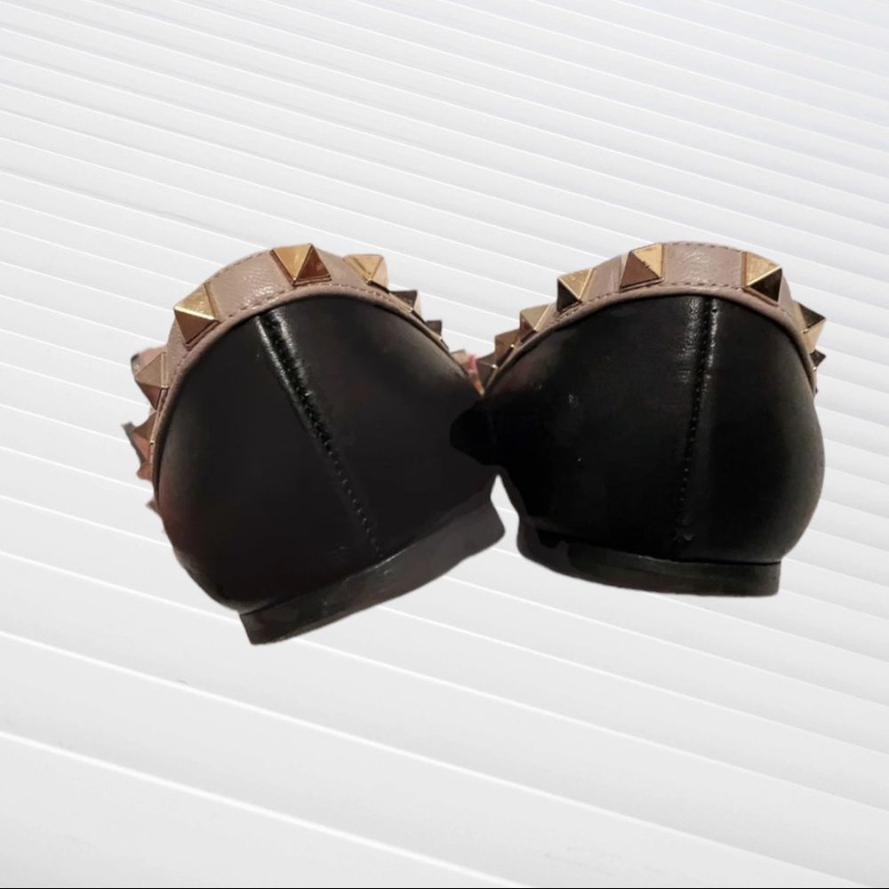 Valentino Garavani's ballerina Rockstud black ballet flats 37 - Picture 9 of 12